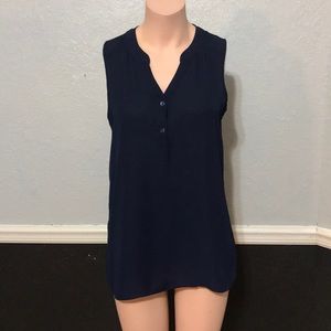Navy mesh-like blouse